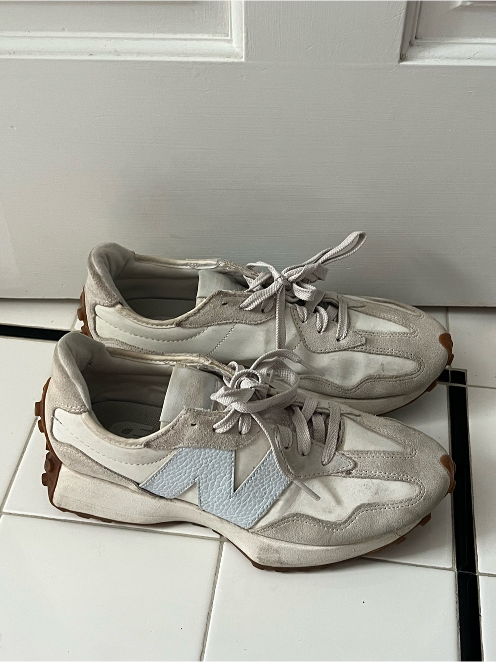 Women's Neutral New Balance Running Sneakers - Light Gray/White